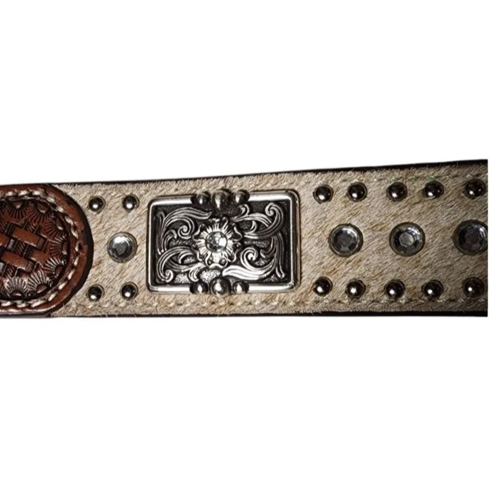Nocona Embellished Leather Belt 26